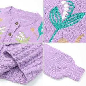 Cardigan Invernale da <span class=keywords><strong>Donna</strong></span> in <span class=keywords><strong>Maglia</strong></span> Jacquard <span class=keywords><strong>Beige</strong></span> Retrò, Traspirante, Lavorato a <span class=keywords><strong>Maglia</strong></span>, Casual, con Collo a O, 100% Lana - Product Image 6