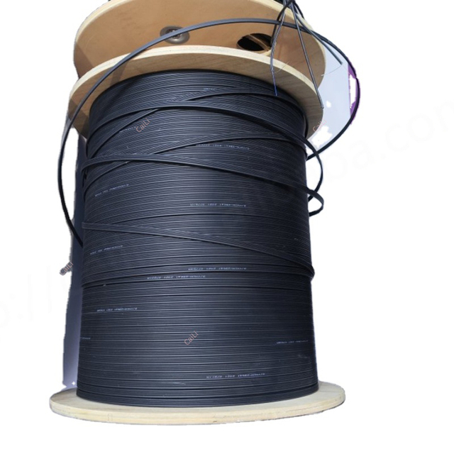 500m 1KM 2KM Optical Drop Fibre Spool 2-Core Outdoor FTTH Fiber Optic Cable with Steel Wire Strength Member G657A1