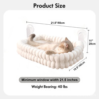 Hamac de fenêtre pliable pour chat avec ventouses puissantes, coussin doux d'intérieur, lit-hamac pour animaux de compagnie