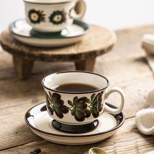 Hand-Painted Porcelain Coffee and Tea <b>Cup</b> Set with <b>Saucer</b> Featuring Floral Design Customized Logo Business Gift - Product Image 3