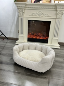 Camas Ovaladas para Perros de Tela de Pana y Sherpa de Alta Calidad, Camas para Mascotas Económicas en Existencia - Product Image 6