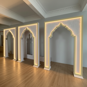 Smooth Popular White Pvc Led Light Stage Background 3d Acrylic India Pattern <b>Backdrop</b> for Wedding Event - Product Image 2