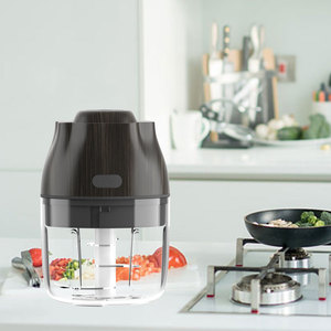 New Wooden Style Wireless USB Charge 250ml Food Chopper OEM/ODM Supplier - Product Image 1