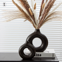 Vase à donuts de luxe personnalisé fait à la main, décoration créative nordique, vase à fleurs en céramique pour la décoration de la maison