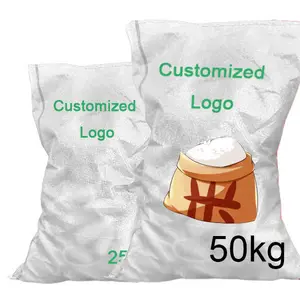 쌀가루 25kg 50kg 100kg 흰색 빈 설탕 옥수수 당근 가방 폴리 프로필렌 라피아 짠 가방 LOW MOQ PP 짠 가방