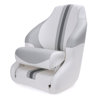 Banc pliable de luxe pour bateau marin, dégagement de siège de bateau pour 2 personnes, chaise double, blanc avec coutures bleu foncé