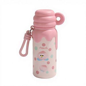 Botella de Agua Aislada al Vacío de Acero Inoxidable con Diseño de Dibujos Animados para Niños, Estudiantes y Escolares, Libre de BPA, con Correa - Product Image 1