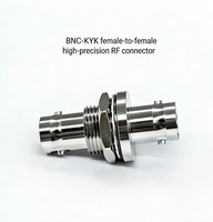 Conector Coaxial RF BNC-KYK Hembra a Hembra de 50 Ohmios, Conexión Recta con Bloqueo de Bayoneta, Adaptador de Montaje en Panel con Sello de Junta Tórica