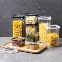 Contenedor de Almacenamiento de Alimentos Secos de Plástico Transparente, Caja de Almacenamiento de Granos, Contenedor Hermético Duradero para Almacenamiento de Alimentos en la Cocina