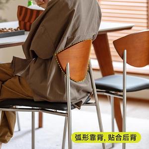 <span class=keywords><strong>Chaise</strong></span> de salle à manger vintage italienne minimaliste en bois massif nordique rétro avec rembourrage doux, meubles de maison pour salon, café - Product Image 2