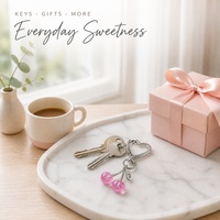 Porte-clés Breloque Cerise en Résine, Mignon, avec Fermoir Mousqueton Cœur, Accessoire de Sac à Main, Cadeau Kawaii pour Femmes et Filles, Rose et Bleu