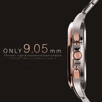 Montre de sport de luxe résistante à l'eau avec rappel de l'heure de l'Azan et de la Qibla, idéale pour les amateurs de prière musulmane, cadeau parfait.