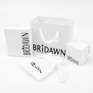 Custom Logo Sliding Drawer Jewelry <b>Gift</b> <b>Box</b> with Drawstring Pouch Paper Packaging Set for Ring Necklace <b>Earrings</b> Bracelet - Product Image 1