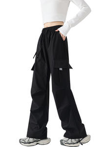 Nuovi Pantaloni Sportivi Grigi da <span class=keywords><strong>Donna</strong></span> a Vita Alta, Gamba Dritta, Elastici, Antirughe, <span class=keywords><strong>Stile</strong></span> Giapponese, Casual Autunnali, Slim Fit - Product Image 5