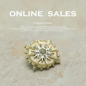 Botón de metal de lujo de alta calidad Botón de lujo de oro de 25mm para botones decorativos de abrigo de mujer - Product Image 5