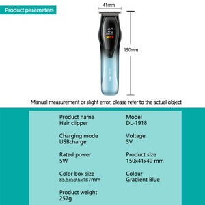 Tondeuses à <span class=keywords><strong>cheveux</strong></span> électriques DALING DL-1918 <span class=keywords><strong>Ciseaux</strong></span> à tête d'huile dégradée à charge USB avec tondeuse électrique à affichage numérique - Product Image 6