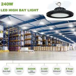 150W สำหรับไฟทรงสูงยูเอฟโอ LED 5000K สีอุณหภูมิตะขอเปิดดีไซน์ DLC + ETL ได้รับการรับรองสำหรับคลังสินค้าให้แสงสว่างในอาคารโรงงาน - Product Image 5