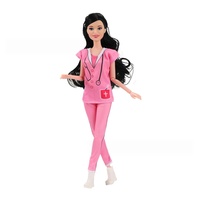 Ensemble de tenue d'infirmière tendance de 30 cm cousu à la main pour poupées, accessoires de photographie pour maison de poupée, parfait pour les cadeaux d'anniversaire