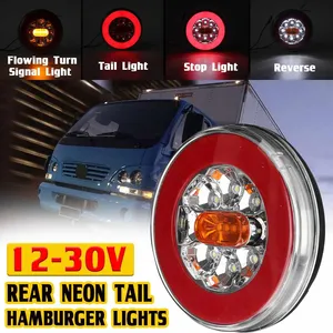 ไฟท้ายรถบรรทุก LED ทรงกลม 1/2/4 ดวง 4IN1 ขนาด 4 นิ้ว 12-24V ไฟท้ายแบบไดนามิก ไฟเลี้ยว ไฟถอย ไฟเบรก ไฟหยุด สำหรับรถยนต์ รถพ่วง รถบรรทุก - Product Image 1