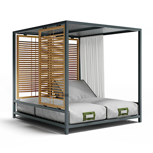 <span class=keywords><strong>Lit</strong></span> de repos extérieur de luxe <span class=keywords><strong>en</strong></span> <span class=keywords><strong>bois</strong></span> de teck avec auvent Lits cabanes de piscine <span class=keywords><strong>en</strong></span> métal durable pour hôtels - Product Image 4