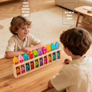 Jeu <span class=keywords><strong>de</strong></span> mémoire éducatif Montessori pour enfants, en bois, avec motifs d'animaux, 3 styles <span class=keywords><strong>de</strong></span> jeu <span class=keywords><strong>de</strong></span> correspondance des couleurs - Product Image 5