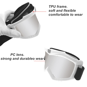 <span class=keywords><strong>Masque</strong></span> de <span class=keywords><strong>moto</strong></span> de couleur blanche Lunettes détachables et filtre buccal pour casque ouvert Motocross Ski Snowboard Lunettes <span class=keywords><strong>Masque</strong></span> - Product Image 4