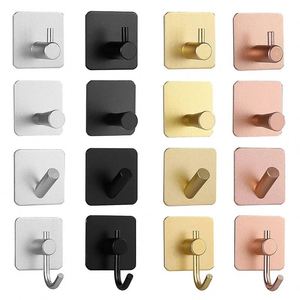 Adhesive Wall Hooks Door Key Clothes Coat Hanger Hook Bathroom Robe Towel Holder Organizer Hanging Hook Shelf <b>Kitchen</b> Hardware - Product Image 2