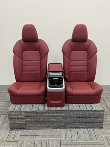 Sièges électriques de remplacement haut de gamme pour Porsche, en cuir perforé rouge <span class=keywords><strong>Bordeaux</strong></span>, sièges de luxe - Product Image 6