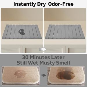 Luxury <b>Foldable</b> Multi-Function Quick Drying Solid Pattern Minimalist Diatomite Stone <b>Bath</b> Mat for Bathroom Comfort - Product Image 2