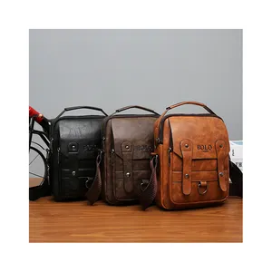 Großhandel Luxus PU Umhängetasche Umhängetasche Handtasche Stilvolle hochwertige Business für Männer Sling schwarze Tasche