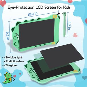 Bloc de Dibujo Electrónico LCD de Plástico con Diseño de Dibujos Animados para Niños, Atractivo Pizarra de Dibujo con Bloc de Notas, Juguetes Educativos de Matemáticas - Product Image 2