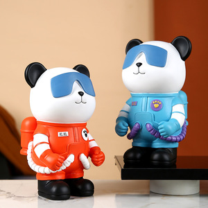 Sky Panda Resin Ornament Astronaut Panda Desk Decor Living Room Gift Contemporary Design Single Piece Package - Product Image 1