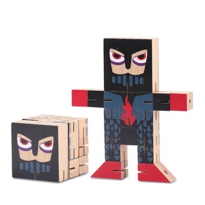Jouets de transformation en <span class=keywords><strong>bois</strong></span>, figurines de robots, collection classique, cadeaux pour enfants, jouets éducatifs amusants pour enfants - Product Image 6