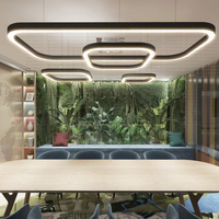 Lustre LED design moderne pour salle à manger cuisine bar table salon chambre plafonnier suspension rectangulaire