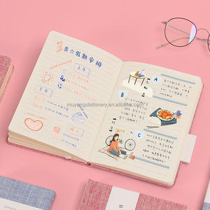 Bán buôn tùy chỉnh lá vàng dập logo A5 kế hoạch Linen máy tính xách tay bìa cứng với bụng ban nhạc mang nhãn hiệu vải máy tính xách tay máy tính xách tay - Product Image 3