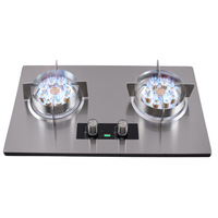 Table de cuisson à gaz 2 brûleurs encastrable en acier inoxydable pour la cuisine domestique