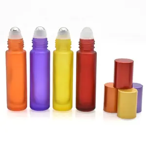 定制标志玻璃化妆品包装血清瓶10毫升磨砂卷玻璃护肤瓶
