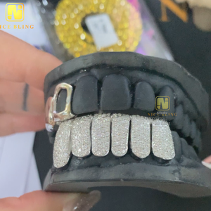 Fabrication de qualité supérieure <span class=keywords><strong>GRILLZ</strong></span> EXPERT MANUFACTURER Top 6 Bottom 6 Bijoux de rappeur <span class=keywords><strong>Grillz</strong></span> en diamant moissanite sur mesure taille princesse - Product Image 5