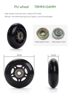 Bánh Xe PU Im Lặng Có Ổ Đỡ Phụ Tùng Bánh Xe Hành Lý Phụ Tùng Thay Thế Bánh Xe PU Đeo Được Bánh Xe Cho Vali - Product Image 5