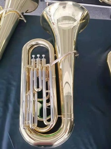 <span class=keywords><strong>Tuba</strong></span> à <span class=keywords><strong>Pistons</strong></span> en Laiton Laqué Or de Haute Qualité, Clé Bb, 3/<span class=keywords><strong>4</strong></span> <span class=keywords><strong>Pistons</strong></span>, avec 3 <span class=keywords><strong>Pistons</strong></span> en Cupronickel (JTU-510) - Product Image 2