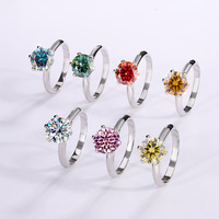 Bijoux en Moissanite colorée VVS1 GRA 2/3/5/10CT, bagues de fiançailles en argent 925 pour femmes, cadeaux d'anniversaire de mariage