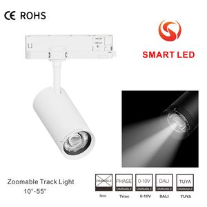 Museo exposición galería antideslumbrante 10W/20W LED pista luz Zoomable Cob Rail sistema de iluminación pedante Dimmer aluminio para Centro Comercial - Product Image 3