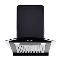 Hotte aspirante électrique professionnelle intelligente en acier inoxydable noir, design moderne, OEM, luxe, pour cuisine