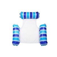 Colchoneta flotante inflable de tres tubos de PVC para adultos portátil con respaldo plegable para juego de agua piscina entretenimiento flotadores colchón