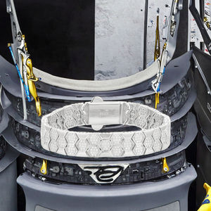 <b>Silver</b> 925 White Gold Plated Original Total 5 Carat Brilliant Cut Test D Color VVS1 Moissanite Honeycomb <b>Bracelet</b> <b>Chain</b> Fine - Product Image 3