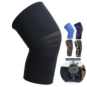 Wholesale Professional Plus Size 3D Knitting Leg Knee Joint Compression Sleeve Elastic Breathable Sport Protective Knee Brace