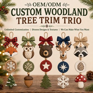 OEM ODM Personnalisé Trio de Mascottes en Peluche sur le thème des Arbres de la Forêt, Jouet en Peluche Promotionnel CPC de Noël, Cadeau de Fêtes Saisonnier - Product Image 2