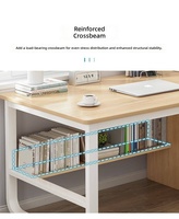 Bureaux d'ordinateur simples 100/120/140 cm, grande table d'étude avec tiroir et étagère, bureaux de bureau, table d'ordinateur en bois