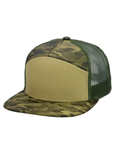 Personnalisé Haute Qualité 168 Style Sport Chapeau Haute Couronne 7 Panneau Plat Bill Camo Mesh Trucker Chapeau Avec Logo Brodé Snapback Cap - Product Image 5