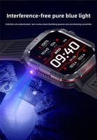 Reloj Inteligente Deportivo con Pantalla IPS y Carcasa de Aleación, Linterna, Luz Azul, Monitor de Altitud, Frecuencia Cardíaca, Llamadas, Mensajes y Rastreador de Actividad Física